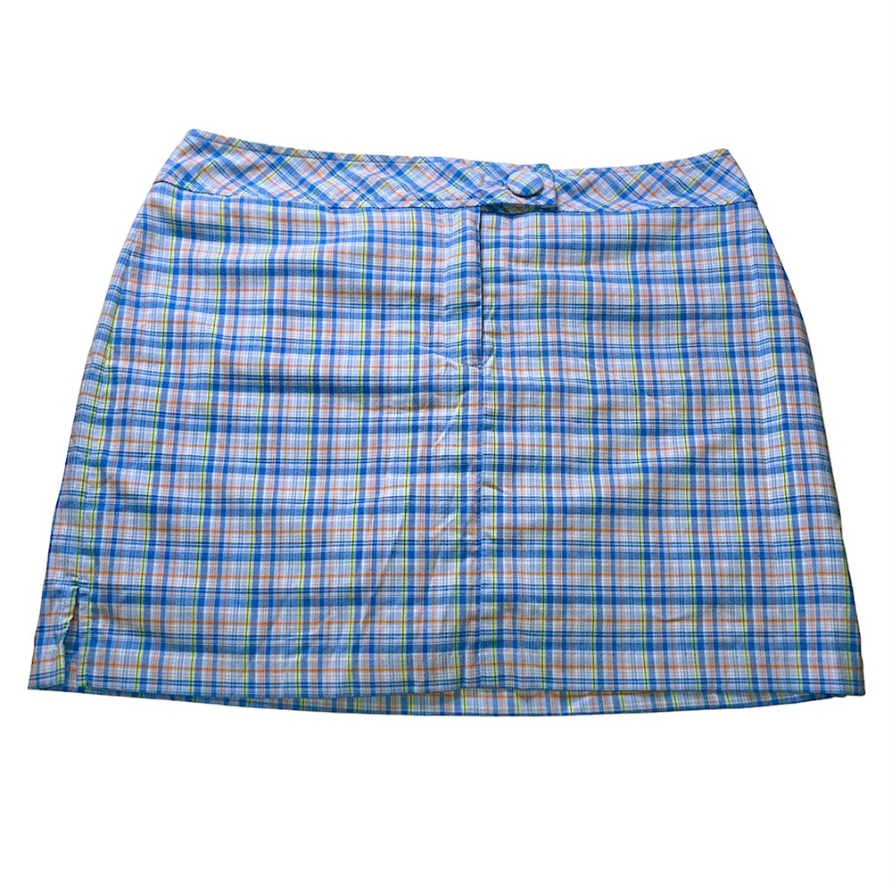 Fashion Bug Blue and White Plaid Skort with Yellow & Green Accents